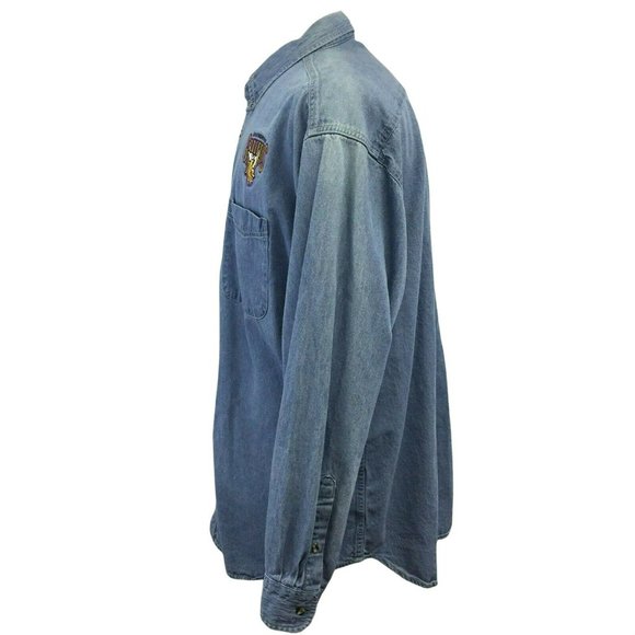 Westminster College Griffins Mens Denim Shirt 2XL Utah Embroidered Port Authorit - Picture 8 of 12